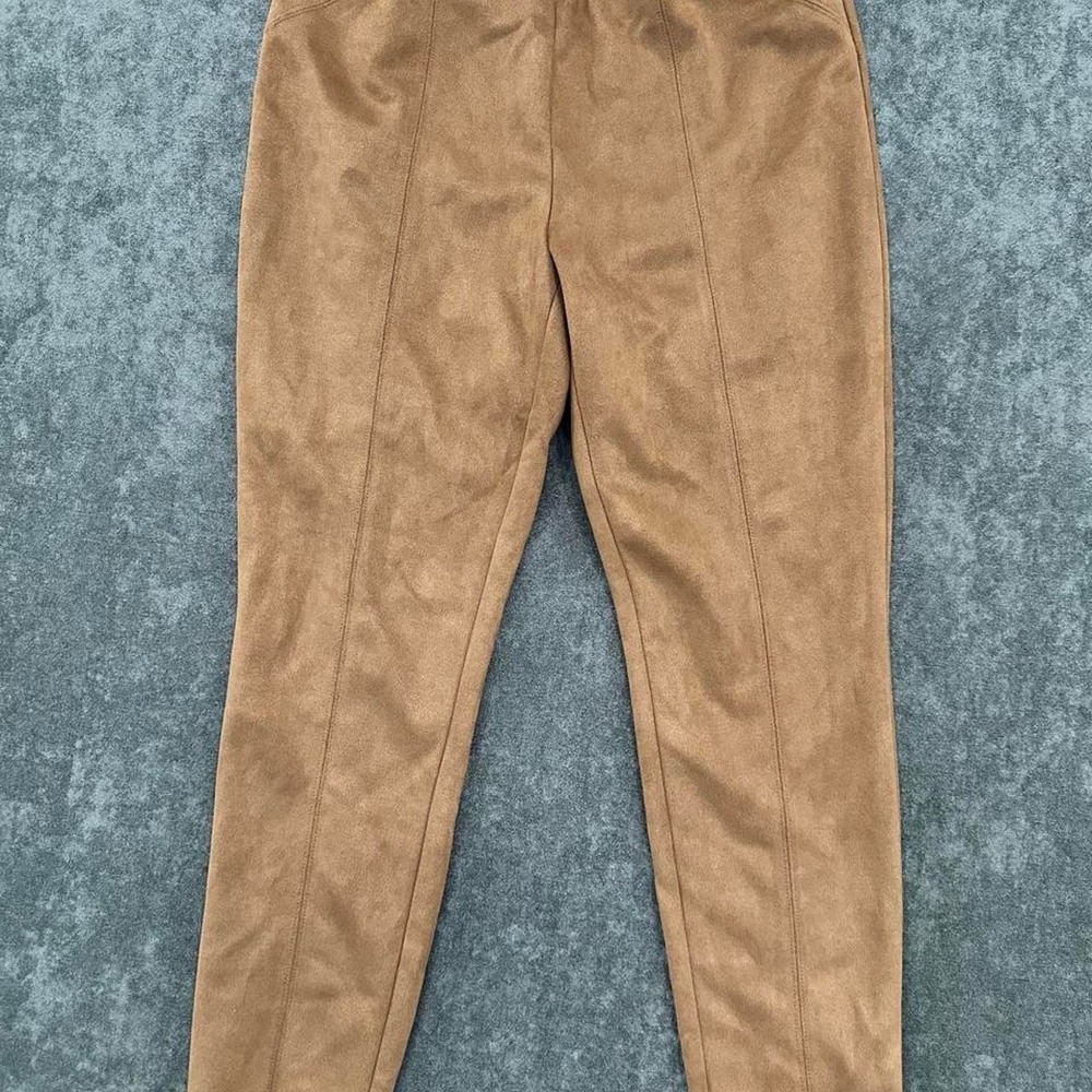 Cooper & Ella Chic Brown Faux Suede Legging Pants Women's Size Medium